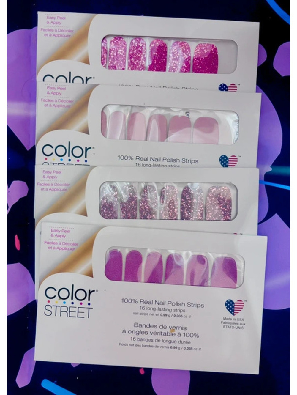 4 NEW Color Street Sets - Glitter Pink Shades